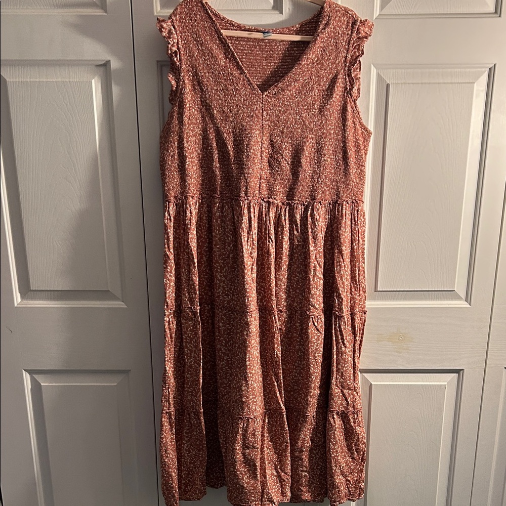 Old Navy Pink Floral Ruffle Sleeve Dress